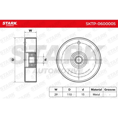 Belt Tensioner V-Ribbed Belt Stark SKTP-0600005 SKTP-0600005 - photo 6
