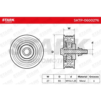 Belt Tensioner V-Ribbed Belt Stark SKTP-0600276 SKTP-0600276 - photo 6