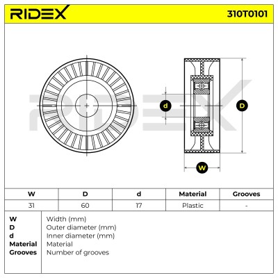Belt Tensioner V-Ribbed Belt RIDEX 310T0101 310T0101 - photo 6