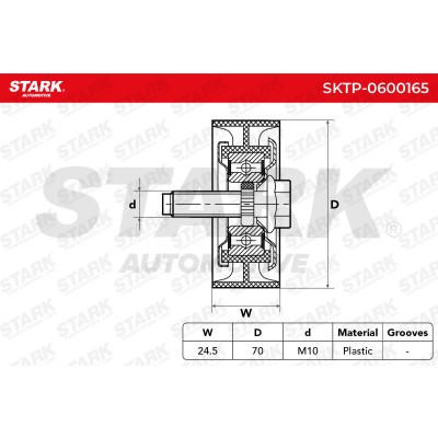 Belt Tensioner V-Ribbed Belt Stark SKTP-0600165 SKTP-0600165 - photo 6