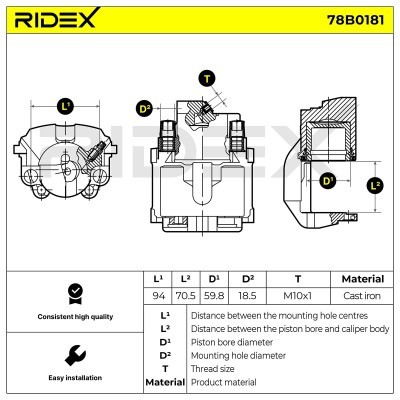 Brake Caliper RIDEX 78B0181 78B0181 - photo 5