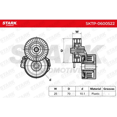Belt Tensioner V-Ribbed Belt Stark SKTP-0600522 SKTP-0600522 - photo 5