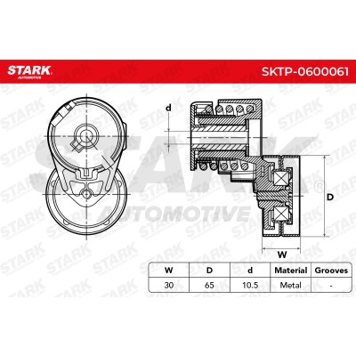 Belt Tensioner V-Ribbed Belt Stark SKTP-0600061 SKTP-0600061 - photo 5