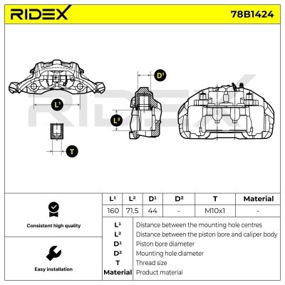 Brake Caliper RIDEX 78B1424 78B1424 - photo 3