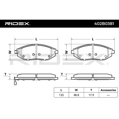 Brake Pads Set RIDEX 402B0381 402B0381 - photo 3