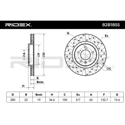 Brake Disc RIDEX 82B1855 82B1855 - photo 7