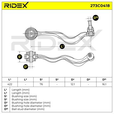Control Arm RIDEX 273C0418 273C0418 - photo 3