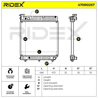 Radiator, Engine Cooling RIDEX 470R0257 470R0257 - photo 5