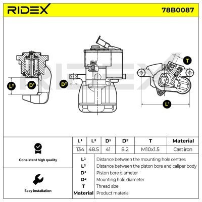 Brake Caliper RIDEX 78B0087 78B0087 - photo 8