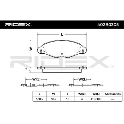 Brake Pads Set RIDEX 402B0305 402B0305 - photo 6