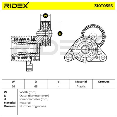 Belt Tensioner V-Ribbed Belt RIDEX 310T0555 310T0555 - photo 6