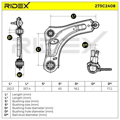 Control Arm RIDEX 273C2408 273C2408 - photo 8
