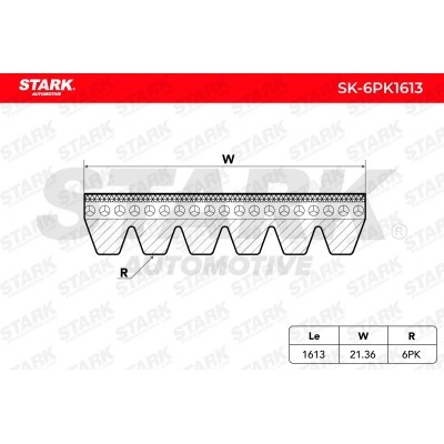 V-Ribbed Belt Stark SK-6PK1613 SK-6PK1613 - photo 2