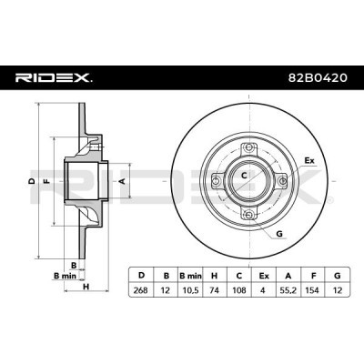 Brake Disc RIDEX 82B0420 82B0420 - photo 4