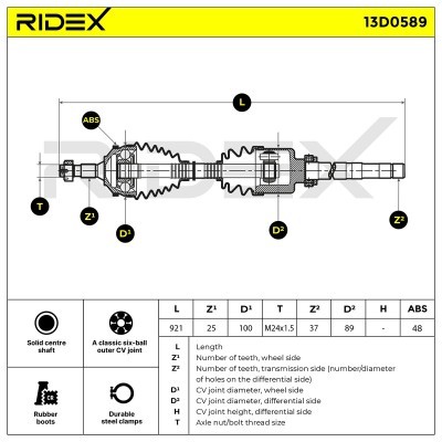 Drive Shaft RIDEX 13D0589 13D0589 - photo 7