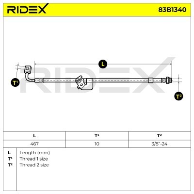 Brake Hose RIDEX 83B1340 83B1340 - photo 5