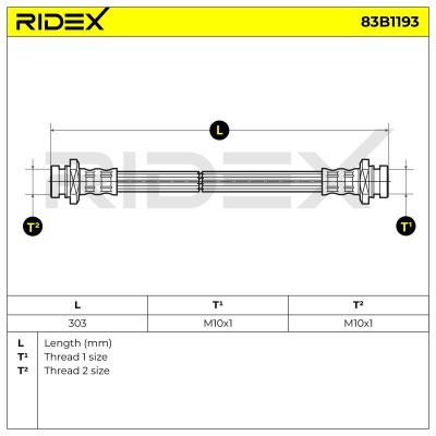 Brake Hose RIDEX 83B1193 83B1193 - photo 6