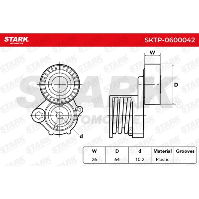 Belt Tensioner V-Ribbed Belt Stark SKTP-0600042 SKTP-0600042 - photo 4