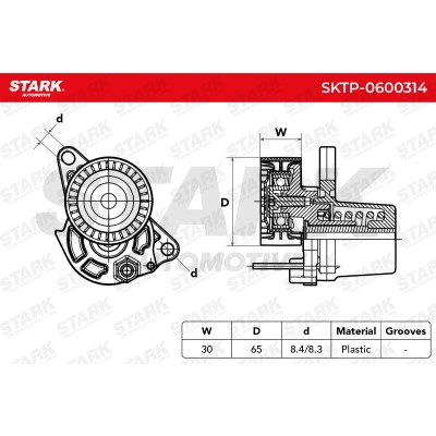 Belt Tensioner V-Ribbed Belt Stark SKTP-0600314 SKTP-0600314 - photo 6