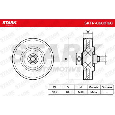 Belt Tensioner V-Ribbed Belt Stark SKTP-0600160 SKTP-0600160 - photo 6
