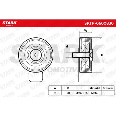 Belt Tensioner V-Ribbed Belt Stark SKTP-0600830 SKTP-0600830 - photo 6
