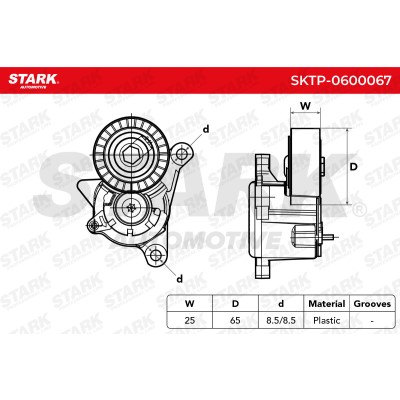 Belt Tensioner V-Ribbed Belt Stark SKTP-0600067 SKTP-0600067 - photo 5