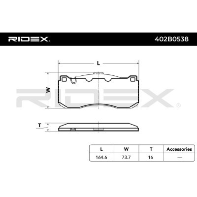 Brake Pads Set RIDEX 402B0538 402B0538 - photo 3