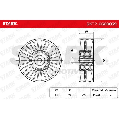 Belt Tensioner V-Ribbed Belt Stark SKTP-0600039 SKTP-0600039 - photo 5
