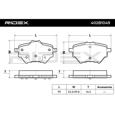 Brake Pads Set RIDEX 402B1049 402B1049 - photo 8