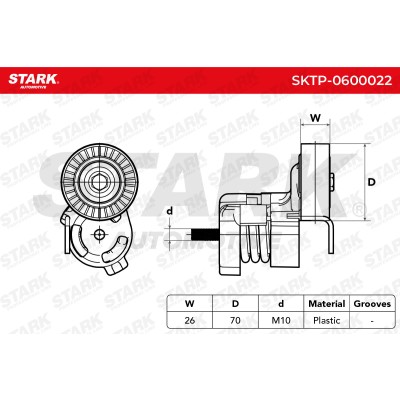 Belt Tensioner V-Ribbed Belt Stark SKTP-0600022 SKTP-0600022 - photo 7
