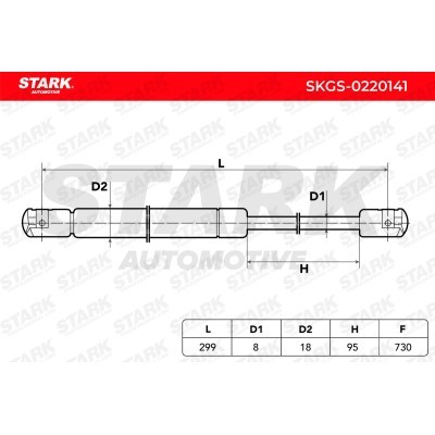 Gas Spring, boot-/cargo area Stark SKGS-0220141 SKGS-0220141 - photo 3