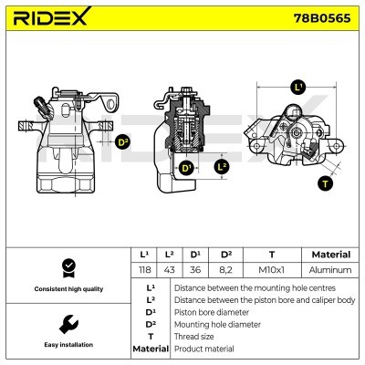 Brake Caliper RIDEX 78B0565 78B0565 - photo 5