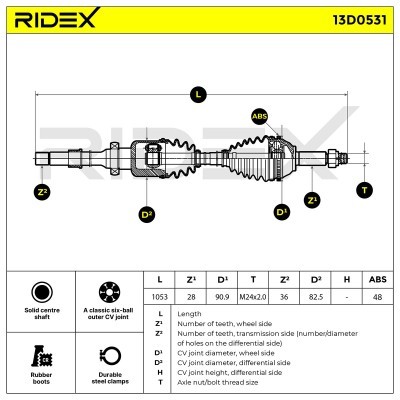 Drive Shaft RIDEX 13D0531 13D0531 - photo 6