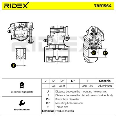 Brake Caliper RIDEX 78B1564 78B1564 - photo 5