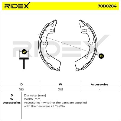 Brake Pads Set RIDEX 70B0284 70B0284 - photo 6