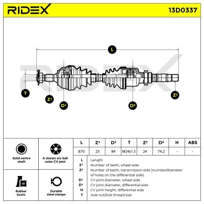 Drive Shaft RIDEX 13D0337 13D0337 - photo 7