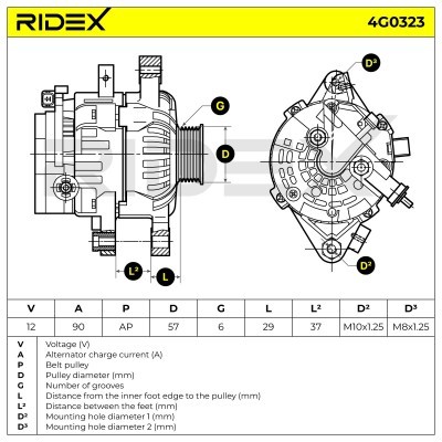 Alternator RIDEX 4G0323 4G0323 - photo 10