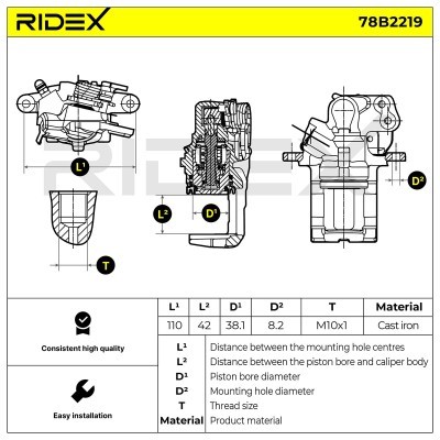 Brake Caliper RIDEX 78B2219 78B2219 - photo 6