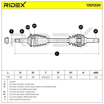 Drive Shaft RIDEX 13D1220 13D1220 - photo 7