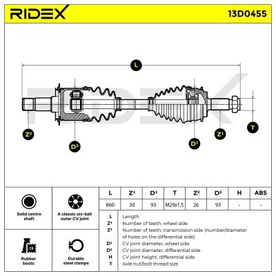 Drive Shaft RIDEX 13D0455 13D0455 - photo 8