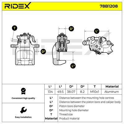 Brake Caliper RIDEX 78B1208 78B1208 - photo 5