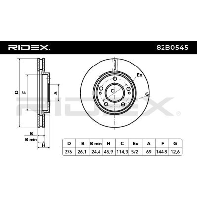 Brake Disc RIDEX 82B0545 82B0545 - photo 3