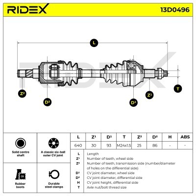 Drive Shaft RIDEX 13D0496 13D0496 - photo 6