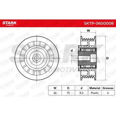 Belt Tensioner V-Ribbed Belt Stark SKTP-0600008 SKTP-0600008 - photo 7