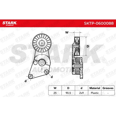 Belt Tensioner V-Ribbed Belt Stark SKTP-0600088 SKTP-0600088 - photo 5