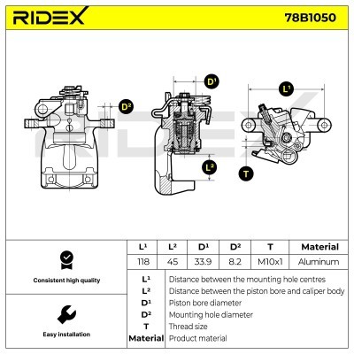 Brake Caliper RIDEX 78B1050 78B1050 - photo 5