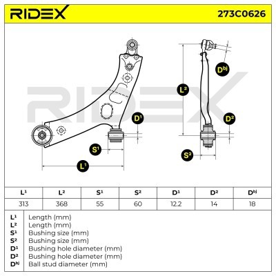 Control Arm RIDEX 273C0626 273C0626 - photo 8