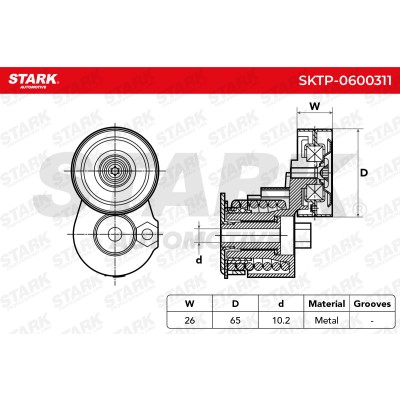 Belt Tensioner V-Ribbed Belt Stark SKTP-0600311 SKTP-0600311 - photo 6