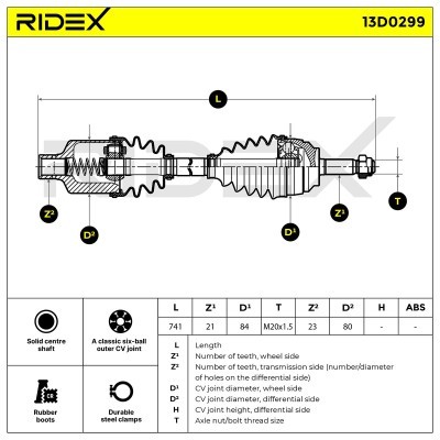 Drive Shaft RIDEX 13D0299 13D0299 - photo 6