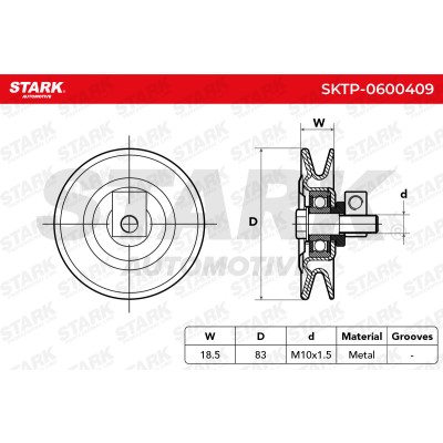 Belt Tensioner V-Ribbed Belt Stark SKTP-0600409 SKTP-0600409 - photo 6